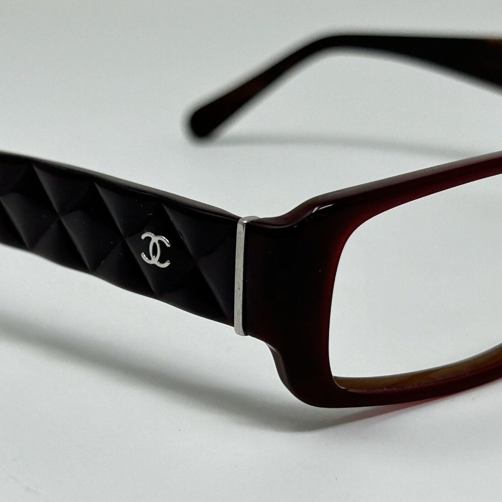 Chanel CH 3124 650 51mm Bordeaux Horn Quilted Cocomark Eyeglasses Frames Only - Picture 7 of 12
